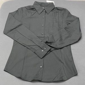 NWT black button down shirt